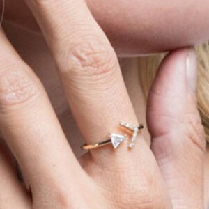 Arrow and Pave Cubic Zirconia Adjustable Womens Gold Womens Ring Jewelry